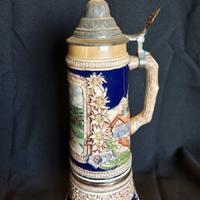 Large ceramic beer stein music box
